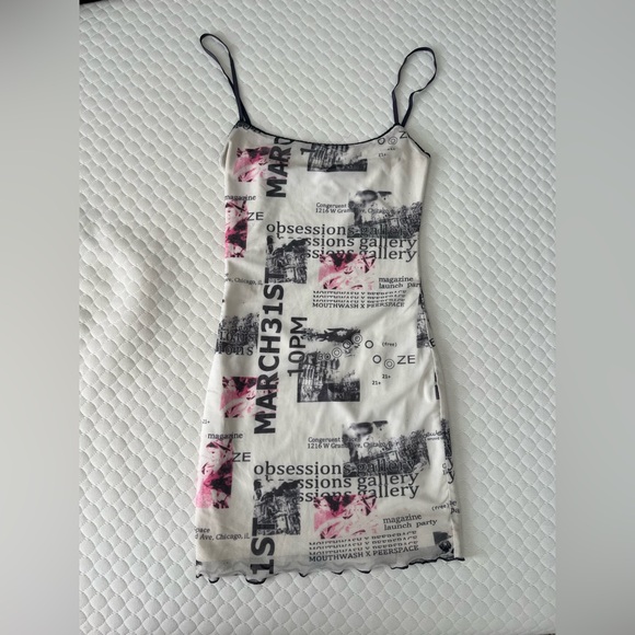 Princess Polly Black and Pink Graphic Mini Dress - Picture 1 of 4
